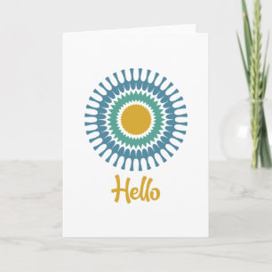 Carte Retro Sunburst Note en Vert et Or