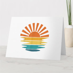 Carte Retro Sunset Rays Wavy Vintage Retro Sunshine Sun