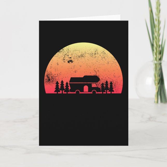 Carte Retro Sunset RV - Cadeau du propriétaire d'une mai (Devant)