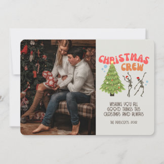 Carte Retro Super Photo Christmas Skeleton Crew