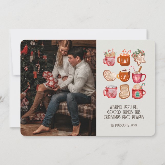 Carte Retro Super Photo Cookies de Noël Café (Devant)