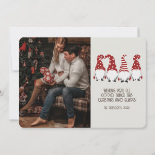 Carte Retro Super Photo Gnomes de Noël