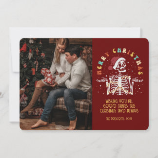 Carte Retro Super Photo Joyeux Noël Squelette