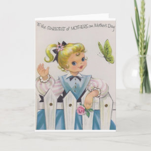 Carte Retro Sweetest Mother's Day Card