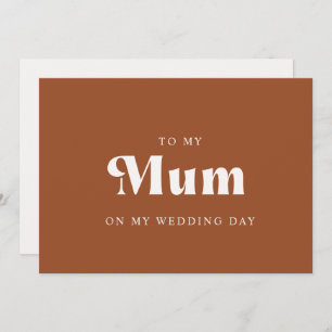 Carte Rétro Terracotta à ma mère le jour de mon mariage