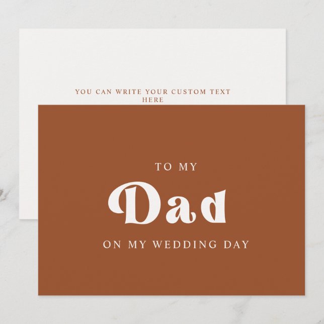 Carte Retro Terracotta À mon père le jour de mon mariage (Devant / Derrière)