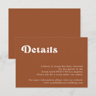Carte Retro Terracotta Mariage Détails