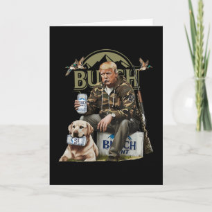 Carte Retro Trump chasse le cerf drôle de boisson à la b