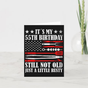 Carte Retro Turning 55 years old Vintage US Drapeau Homm