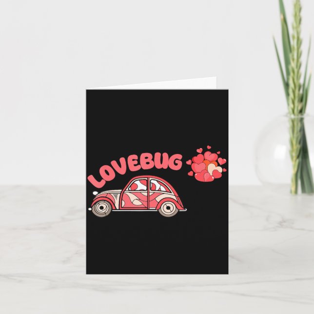 Carte Retro Valentines Lovebug Heart Groovy Valentines M (Devant)