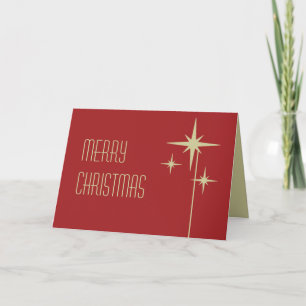 Carte Rétro Vintage Années 50 Éclats Minimaliste Noël