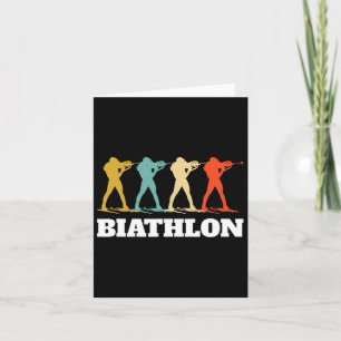 Carte Rétro Vintage Biathlon Biathlète