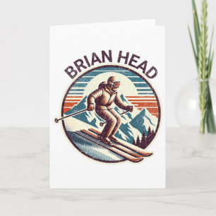 Carte Rétro Vintage Brian Head Utah Station de Ski Hiver