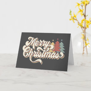 Carte Retro Vintage Joyeux Noël Typographie