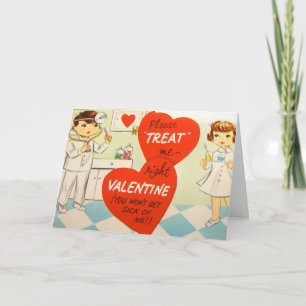 Carte Retro Vintage Nurse Doctor Valentine