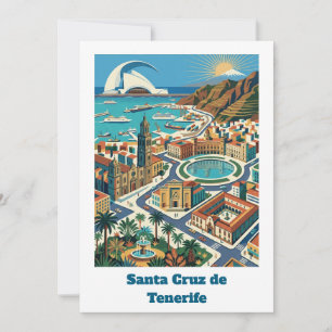 Carte Rétro Vintage Santa Cruz de Tenerife Ville