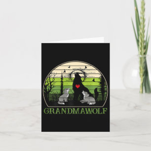 Carte Retro Vintage Sunset Grand-mère Wolf Mothers Day G