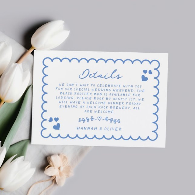 Carte Retro Wave Doodle manuscrit Mariage Détails (Créateur téléchargé)