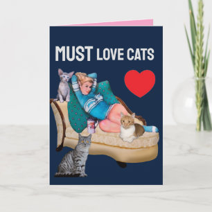 CARTE RETRO WOMAN (FEMME DE MÉNAGE) CAT VALENTINE'S DAY