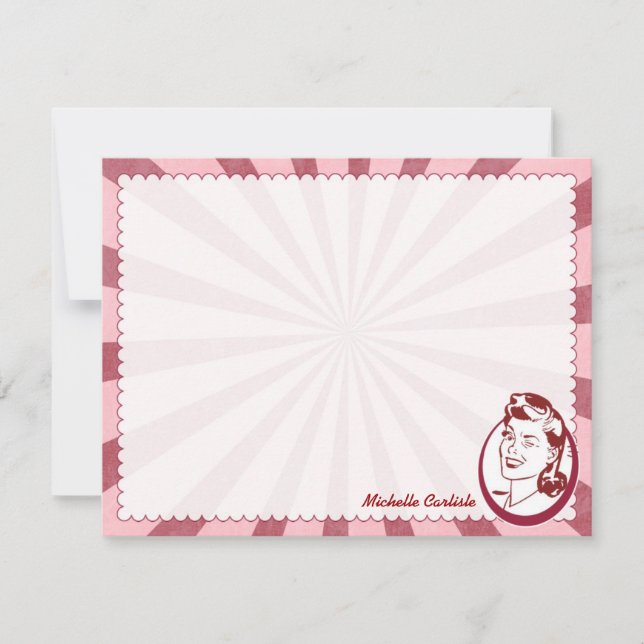 Carte Retro Wow Gal Personnalisée Flat Note (Devant)