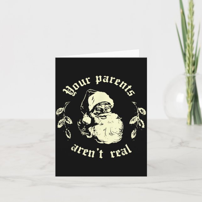 Carte Retro Your Parents Aren't Real Santa Funny Christm (Devant)