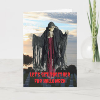 Carte Réunissons-nous pour Halloween.