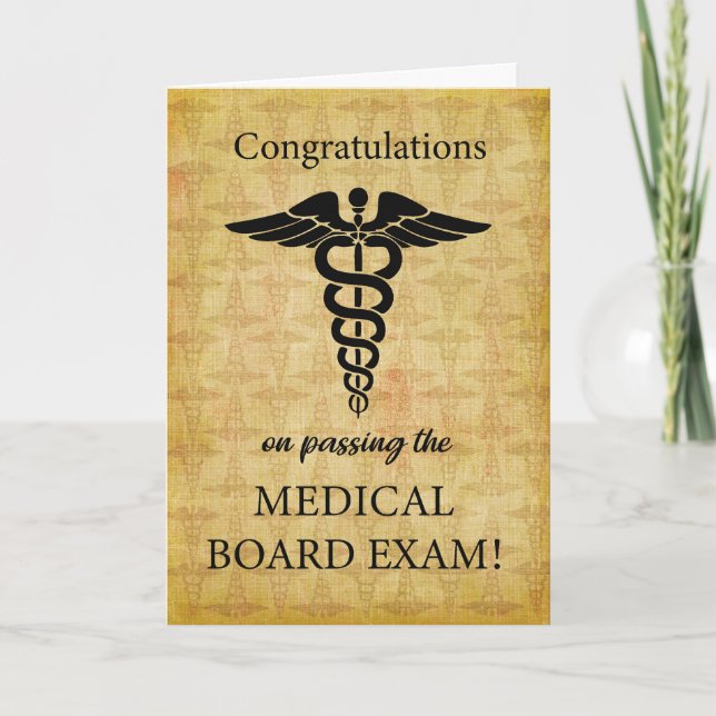 Carte Réussite à l'examen du Conseil médical Symbole du  (Devant)