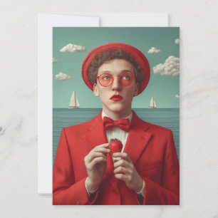 Carte Rêve de fraises en rouge