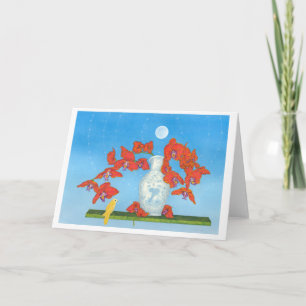 Carte Rêve d'orchidée flottant en place avec 3 petits