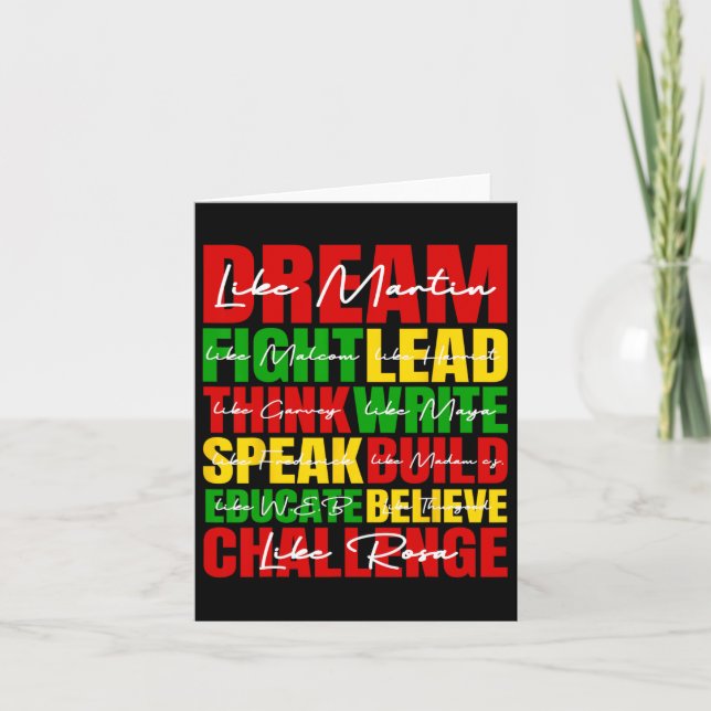 Carte Rêve Mois de l'histoire des Noirs Juneteenth Afro- (Devant)