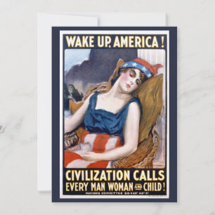 Carte Réveillez-vous l'Amérique ! Art de la liberté patr