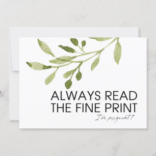 Carte Révélation de grossesse amusante Je suis enceinte 