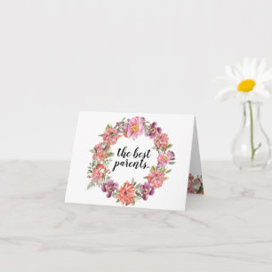 Carte Révélation de grossesse aux parents Aquarelle Rose