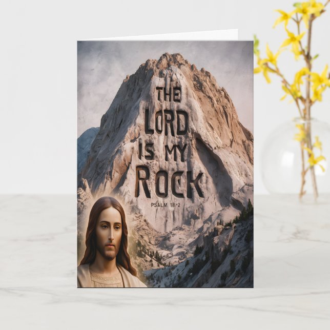 Carte Révélation Divine : Le Seigneur Est Mon Rocher (Fleur jaune)