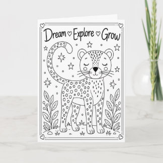 Carte Rêver Explorer Grandir Cheetah Colorie Moi