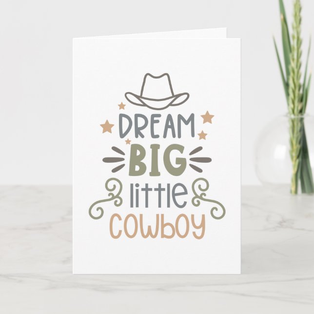 Carte Rêvez grand petit Cowboy (Devant)