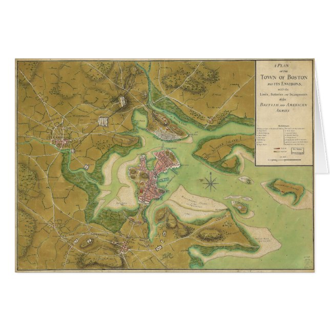 Carte révolutionnaire de guerre du port 1776 de (Devant horizontal)