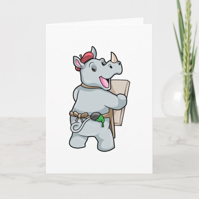 Carte Rhino à la peinture avec des couleurs (Devant)