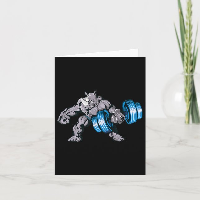 Carte Rhino Lifting Weights Bodybuilding Beast Gym Fitne (Devant)