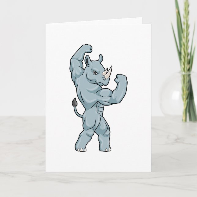 Carte Rhinocéros culturiste extrême (Devant)