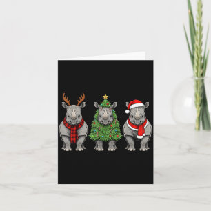 Carte Rhinocéros de Noël Rétro Santa Safari Animal de Re