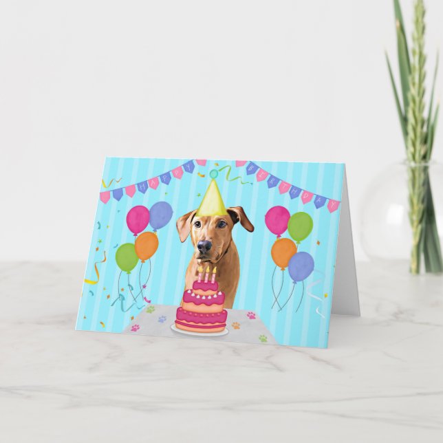Carte Rhodesian Ridgeback Birthday Holiday Card (Devant)