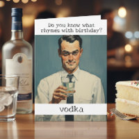 Rhymes avec Anniversaire Vodka Retro Funny