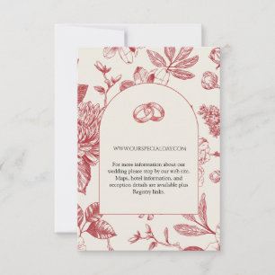 Carte Rich Rouge Floral Toile Floral