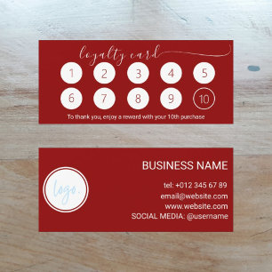 CARTE RICH SANGRIA RED FIYALTY CARD 10 BUSINESS LOGO
