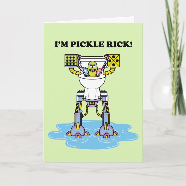 Carte RICK ET MORTY™| Pickle Rick Toilet Mech (Devant)