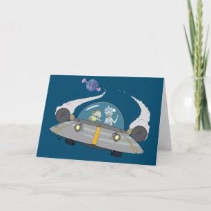 Carte RICK ET MORTY™  Vol dans un vaisseau spatial