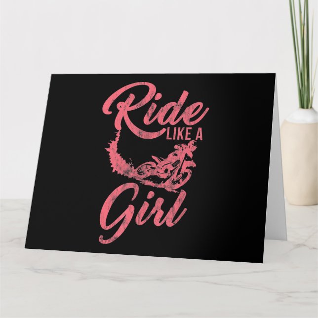 Carte Ride Comme Une Fille Moto Drôle Cadeau Drôle (Devant)