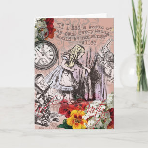 Carte rideau d'alice nonsense pays des merveilles