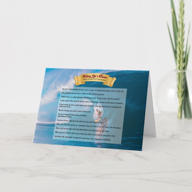 Carte Riding Vie’s Waves - Soutien et encouragement (Devant)